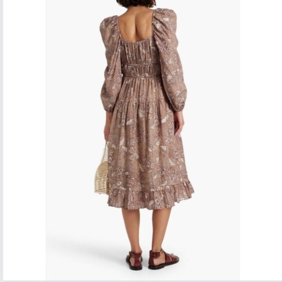 NWOT Ulla Johnson Pleated Floral Dress - Picture 6 of 11